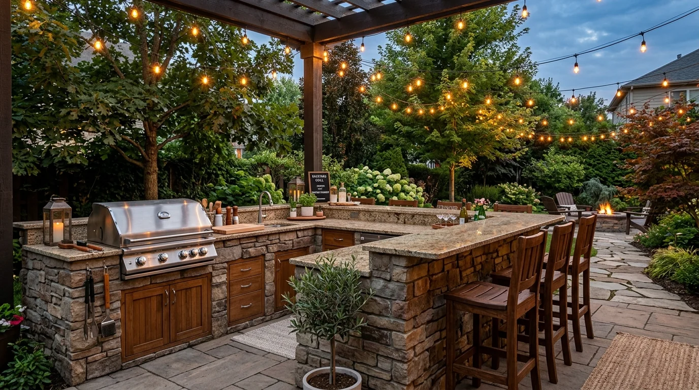 15 Backyard Ready Outdoor Kitchen Bar Ideas with Seating and Storage