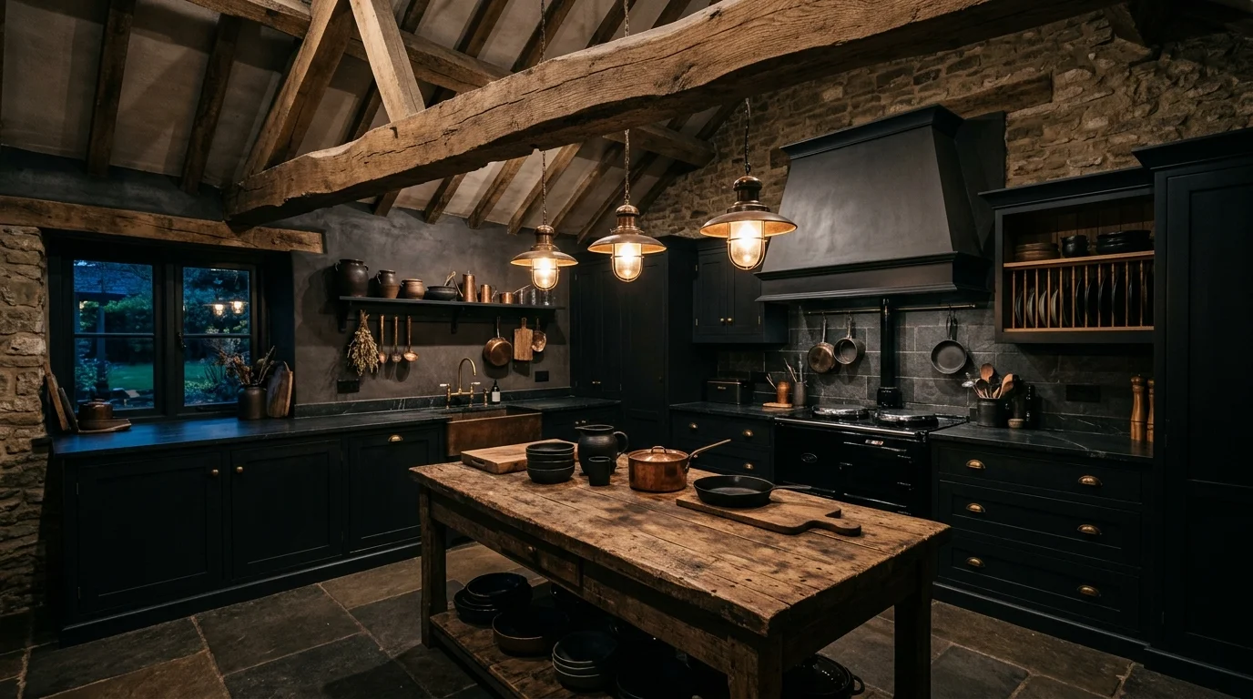 12 Bold Dark Farmhouse Kitchen Design for a Striking Aesthetic
