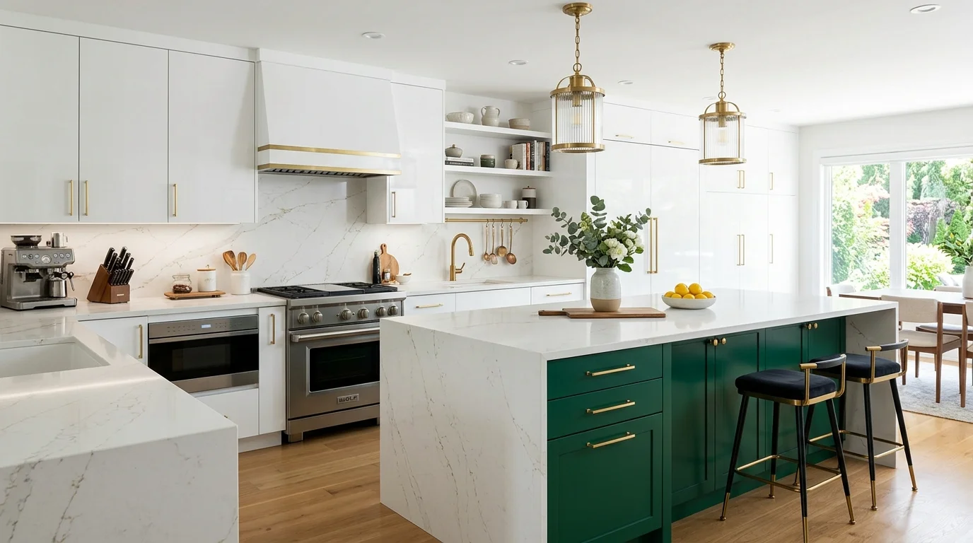 4. Bring in lighting that flatters the finish