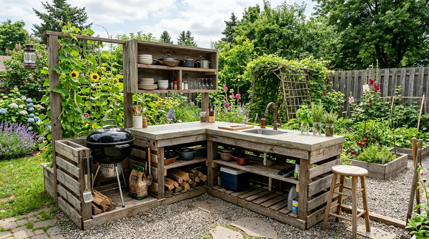 13 Budget Friendly Rustic Outdoor Kitchen on a Budget DIY Tips