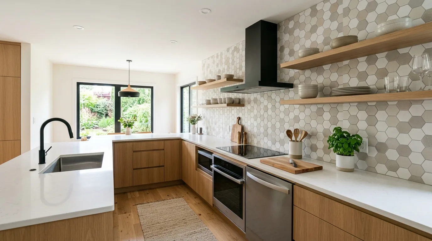 4. Bring in lighting that flatters the finish