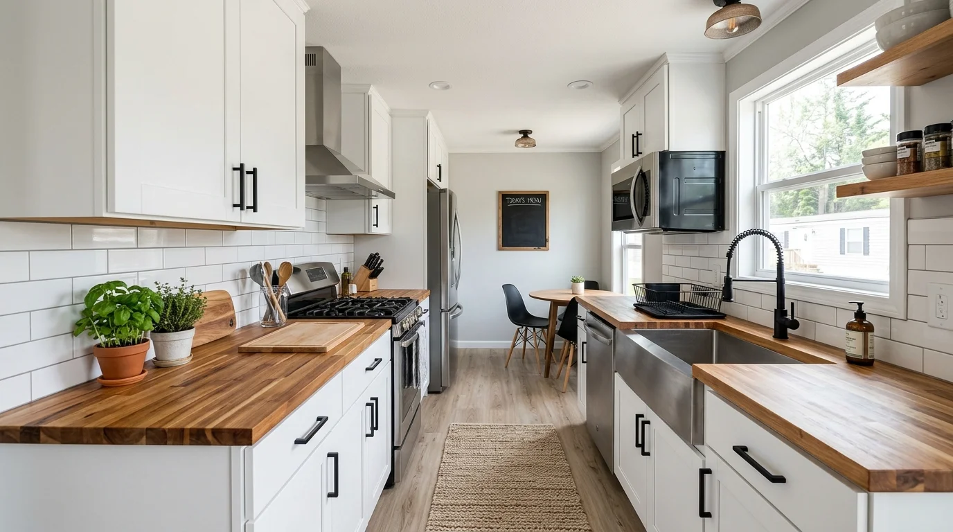 4. Bring in lighting that flatters the finish