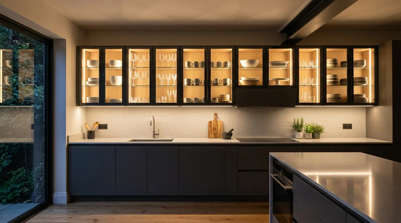 4. Bring in lighting that flatters the finish