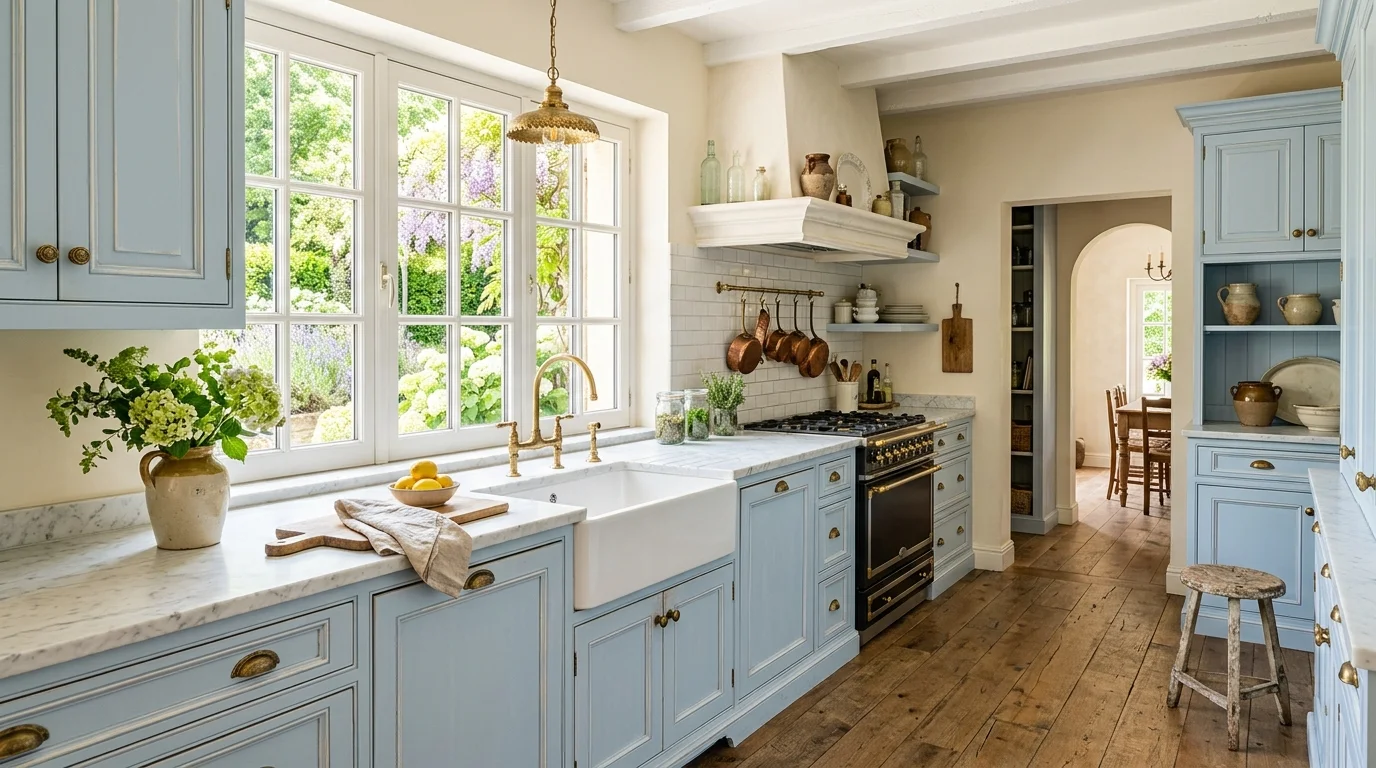13 Elegant Blue French Country Kitchen Ideas for European Charm