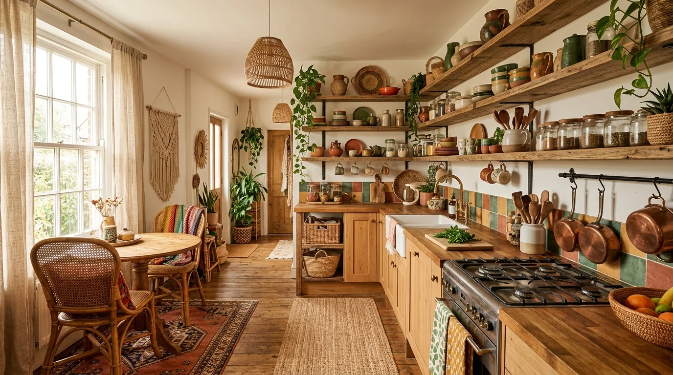 14 Free Spirited Boho Kitchen Ideas for a Relaxed Eclectic Vibe