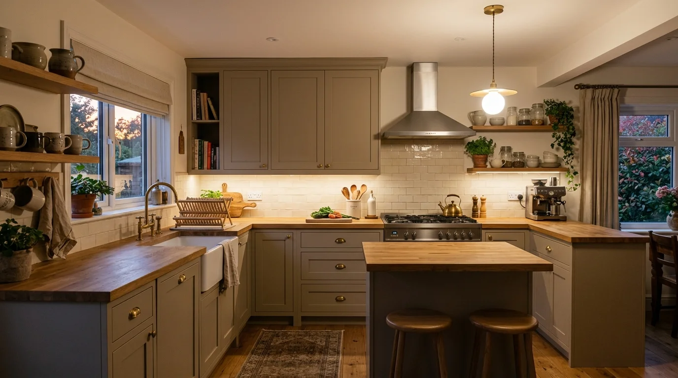 4. Bring in lighting that flatters the finish