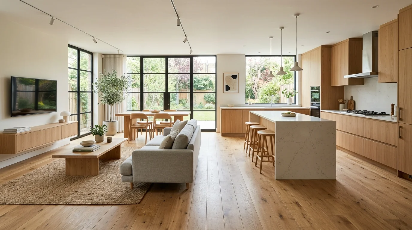 4. Bring in lighting that flatters the finish