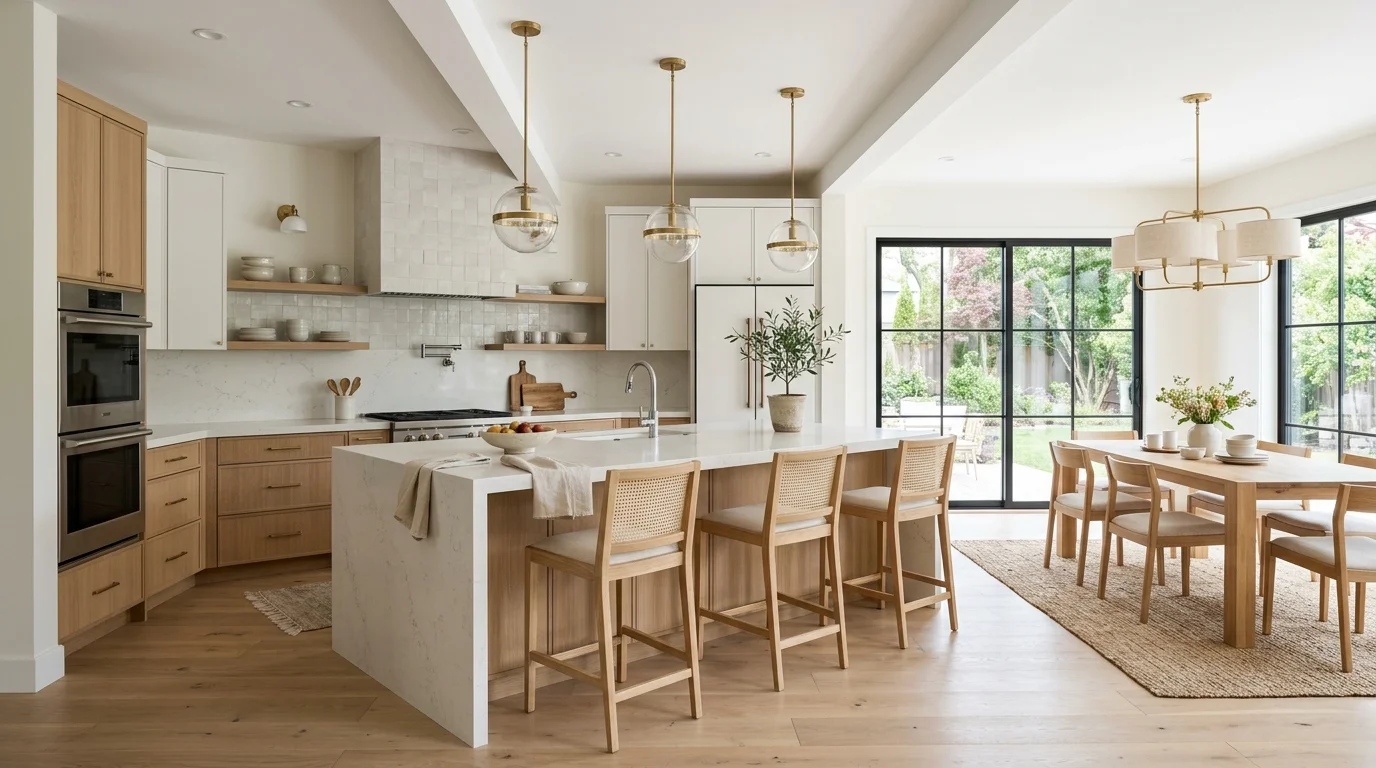 4. Bring in lighting that flatters the finish