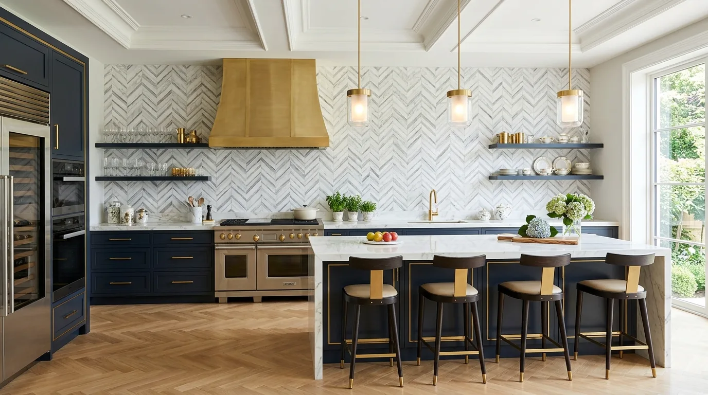 4. Bring in lighting that flatters the finish