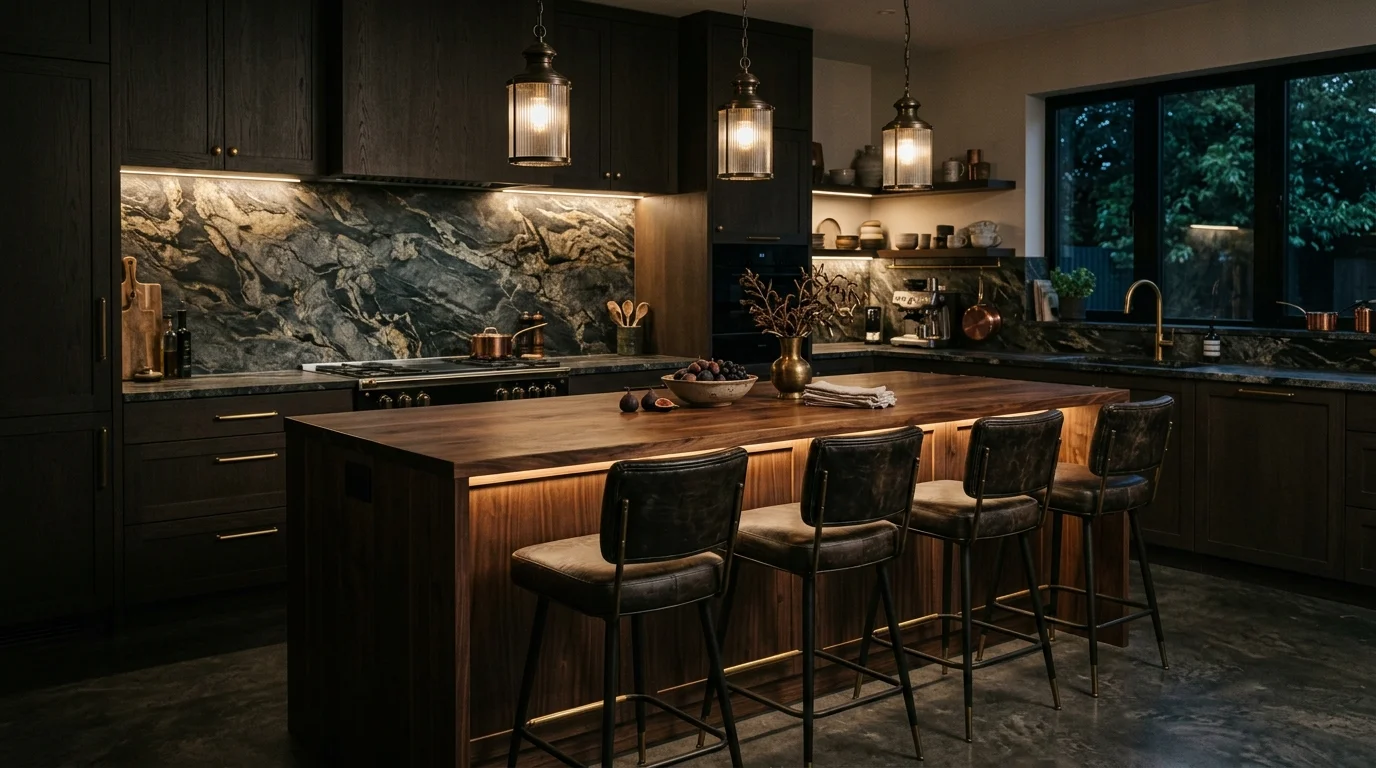 4. Bring in lighting that flatters the finish