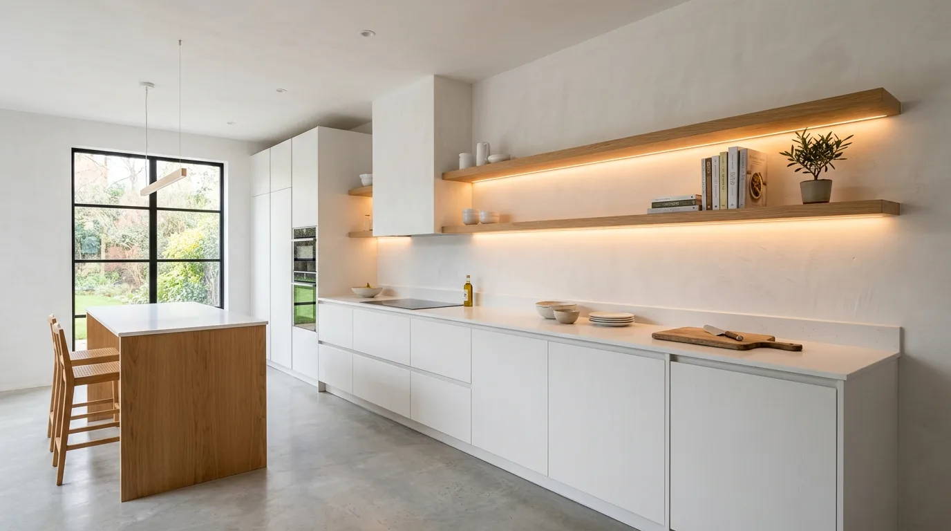 4. Bring in lighting that flatters the finish