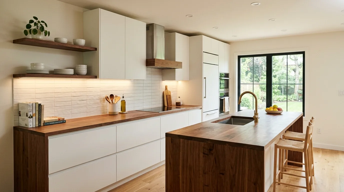 12 Rich Walnut Countertop Kitchen Inspiration for a Warm Aesthetic