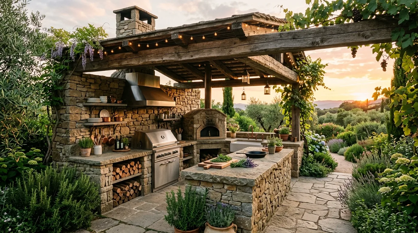 11 Rustic Stone Outdoor Kitchen Ideas for a Natural Backyard Look