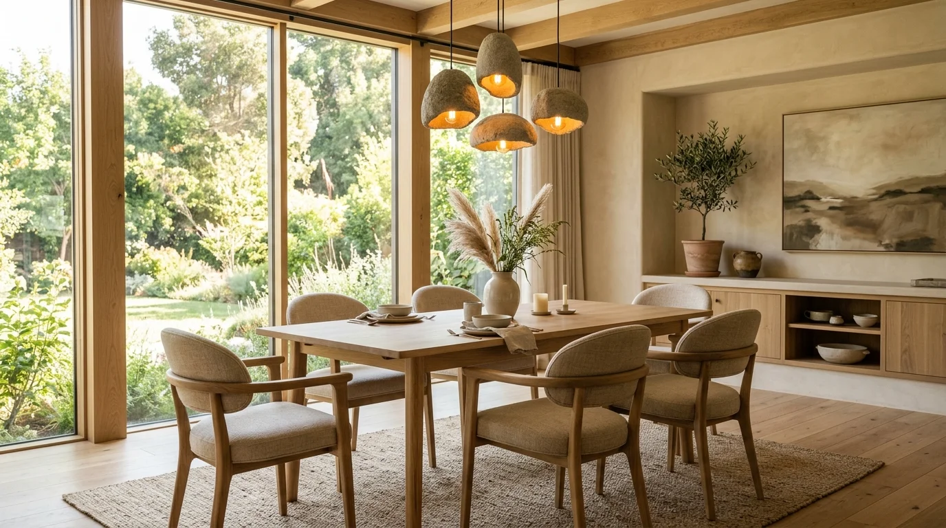 12 Serene Modern Organic Dining Room Ideas with Natural Textures