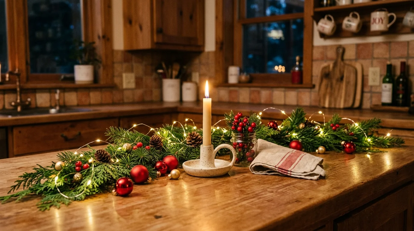 13 Simple Kitchen Counter Christmas Decor Ideas for a Festive Touch