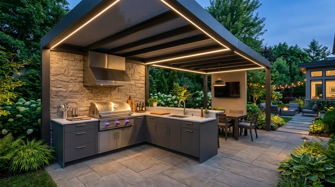 12 Smart Covered Outdoor Kitchen Designs for Year Round Use