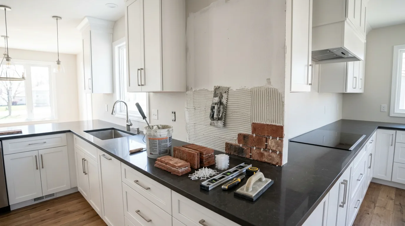 12 Step by Step How to Install a Brick Backsplash Kitchen Faux vs Real Brick Guide