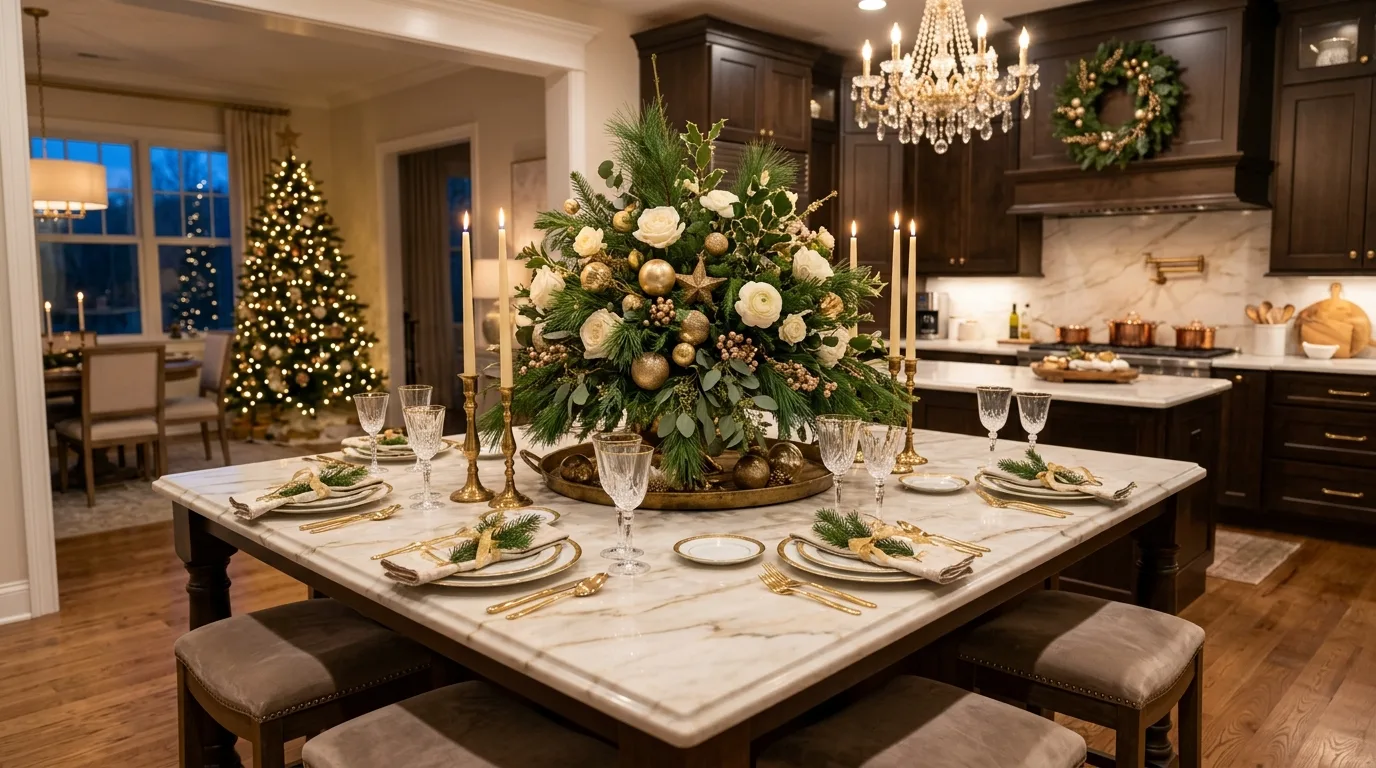 11 Stunning Kitchen Island Christmas Centerpiece Ideas for Holiday Hosting