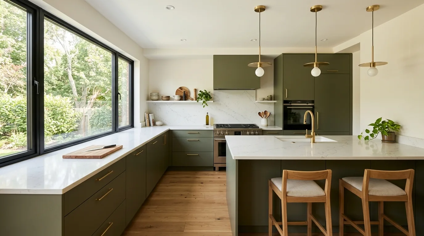 12 Trendy Olive Green Kitchen Designs for an Earthy Modern Vibe